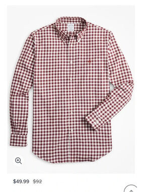 Brooks Brothers Regent Regular-Fit Brushed Gingham Sport Shirt size XL